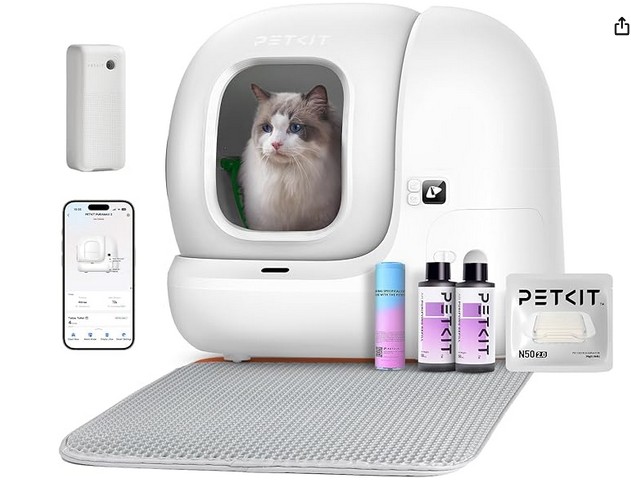 Lettiera Automatica per Gatti 76L, Autopulente, Antiodore